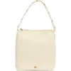 Sam Edelman Bay Chain Link Pebbled Leather Hobo Bag In White