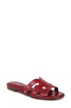 Sam Edelman Bay Slide Sandal Dark Rose Croco In Scarlet Cherry