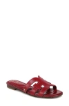Sam Edelman Bay Slide Sandal Dark Rose Croco In Scarlet Cherry