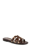 Sam Edelman Bay Cutout Slide Sandal In Terra Toffee Multi Calf Hair