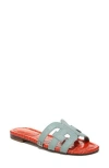 Sam Edelman Bay Cutout Slide Sandal In Tide Blue/orange Poppy
