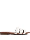 Sam Edelman Bay Double Strap Flat Sandals In White