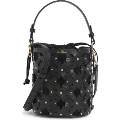 Sam Edelman Bay Dye-cut Leather Bucket Bag In Black