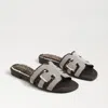 Sam Edelman Bay Fray Slide Sandal Pinto Brown Canvas In Brown