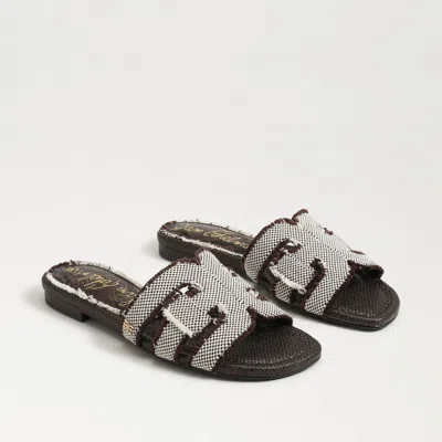 Sam Edelman Bay Fray Slide Sandal Pinto Brown Canvas