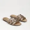 Sam Edelman Bay Glamour Slide Sandal Molten Gold Fabric In Gold