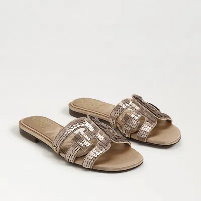 Sam Edelman Bay Glamour Slide Sandal Molten Gold Fabric