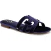 Sam Edelman Bay Honore Slide Sandal Dark Winter Violet Velvet In Dark Winter Violet