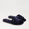 Sam Edelman Bay Honore Slide Sandal Dark Winter Violet Velvet In Purple