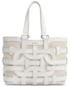 Sam Edelman Bay Large Dye Cut Tote In Eggshell