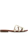 Sam Edelman Bay Metallic Leather Flat Sandals