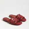 Sam Edelman Bay Slide Sandal Dark Rose Croco In Pink