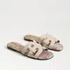 Sam Edelman Bay Slide Sandal Ecru Sand Leather In Beige