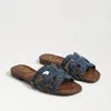 Sam Edelman Bay Slide Sandal Navy Blue Fabric In Blue