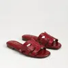 Sam Edelman Bay Slide Sandal Dark Rose Croco In Red