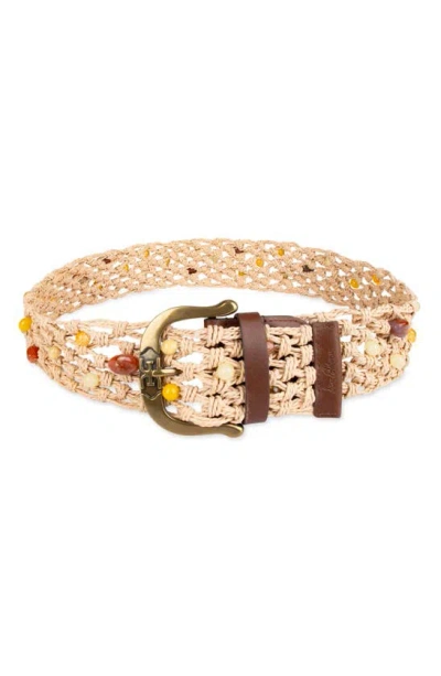 Sam Edelman Bead Raffia Macramé Belt In Natural