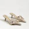 SAM EDELMAN SAM EDELMAN BELLA KITTEN HEEL MULE MODERN IVORY SATIN
