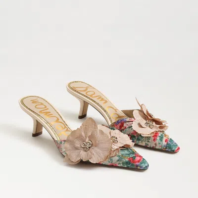 Sam Edelman Bella Kitten Heel Mule Summer Rose Multi Satin