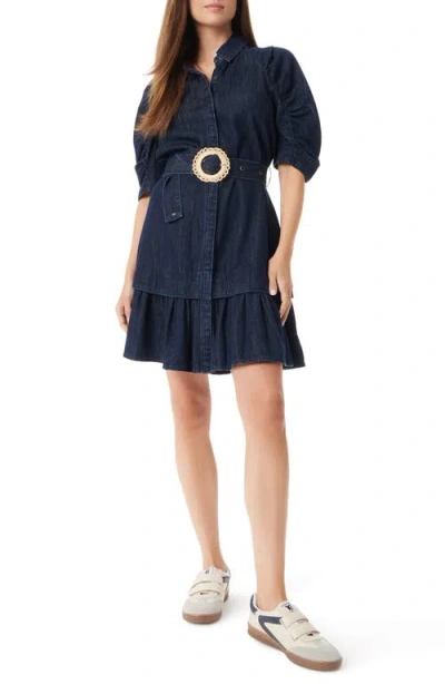 Sam Edelman Belted Denim Minidress In Rinse