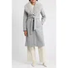 Sam Edelman Belted Faux Fur Collared Coat In Gray