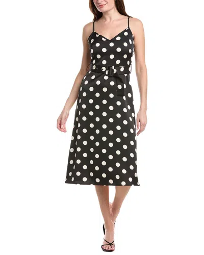 Sam Edelman Belted Polka Dot Dress In Black