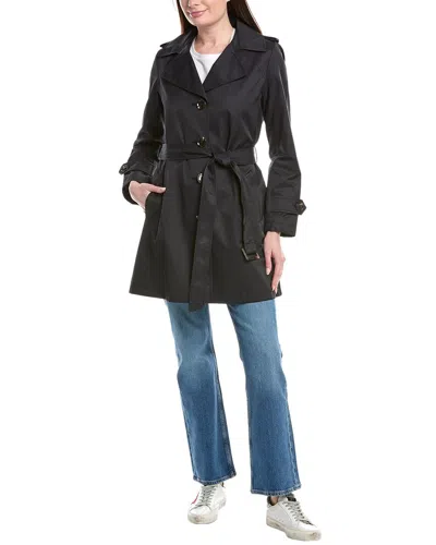 Sam Edelman Belted Trench Coat In Blue