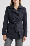 Sam Edelman Belted Trench Coat In Blue