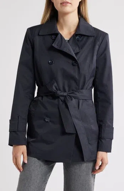 Sam Edelman Belted Trench Coat In Blue