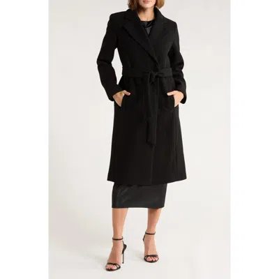 Sam Edelman Belted Wrap Coat In Black