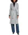 Sam Edelman Wool Blend Wrap Coat In Gray