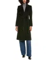 Sam Edelman Belted Wrap Wool-blend Coat In Green