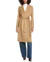 Sam Edelman Belted Wrap Wool-blend Coat In Nude