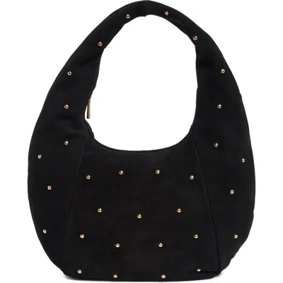 Sam Edelman Bernie Studded Suede Hobo Bag In Black