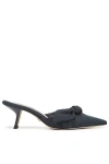Sam Edelman Bex Pointed Toe Sandal Soft Navy Fabric In Animal Print