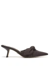 Sam Edelman Bex Knot Kitten-heel Mules In Brown