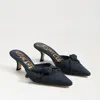 Sam Edelman Bex Pointed Toe Sandal Soft Navy Fabric In Black