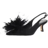 Shop Sam Edelman Bianka Feather Womens Round Toe Ankle Strap Slingback Heels In Black