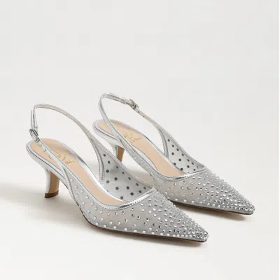 SAM EDELMAN SAM EDELMAN BIANKA MESH SLINGBACK PUMP SOFT SILVER MESH