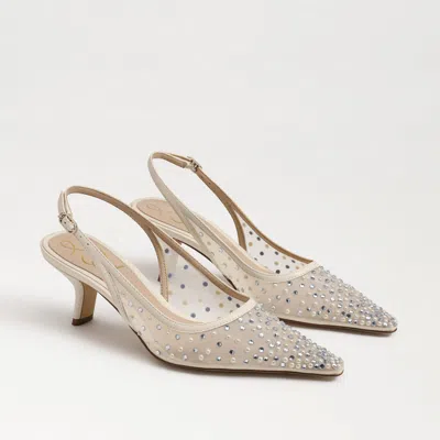 Sam Edelman Bianka Mesh Slingback Heel Modern Ivory Mesh In White