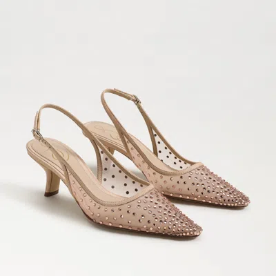 SAM EDELMAN SAM EDELMAN BIANKA MESH SLINGBACK PUMP BEECHWOOD BEIGE MESH/SUEDE