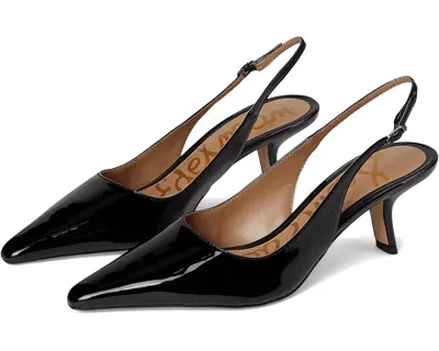 Sam Edelman Bianka Pump Women's Black Patent Kitten Heel Slingback Ver588