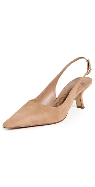 Sam Edelman Bianka Slingback Heels Cyprus Tan Suede In Neutral