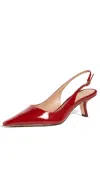Sam Edelman Bianka Slingback Pump Deep Scarlet Red Leather In Deep Scarlet
