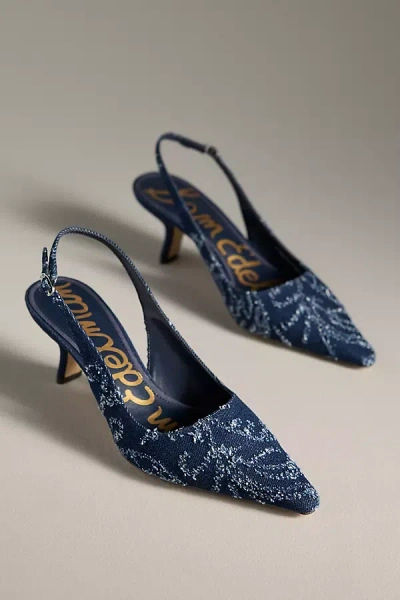 Sam Edelman Bianka Slingback Kitten Heels In Blue