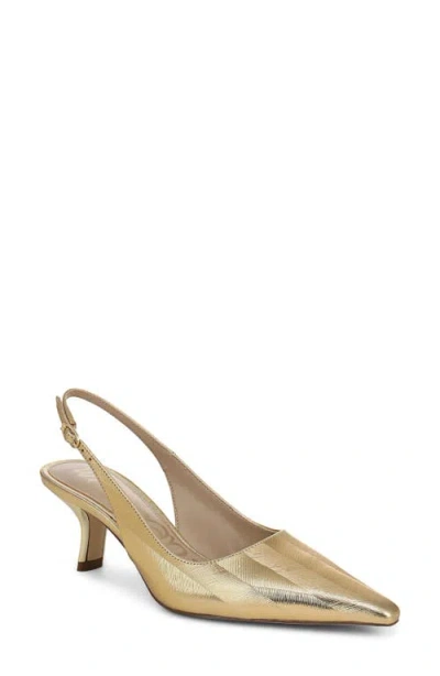 Sam Edelman Bianka Slingback Pointed Toe Pump In Gold