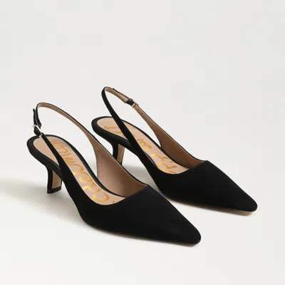 SAM EDELMAN SAM EDELMAN BIANKA SLINGBACK PUMP BLACK SUEDE