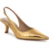 Sam Edelman Bianca Sling Womens Adjustable Faux Leather Slingback Heels In Medallion Gold