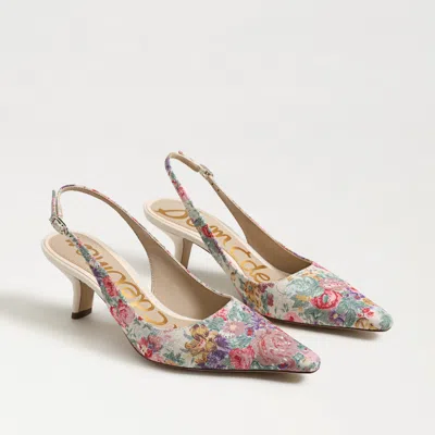 Sam Edelman Bianka Slingback Pump Summer Rose Linen In Beige