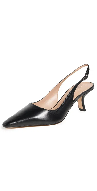 SAM EDELMAN BIANKA SLINGBACK PUMPS BLACK LEATHER