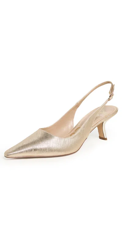 Sam Edelman Bianka Slingback Pumps Gold Leaf In Neutral
